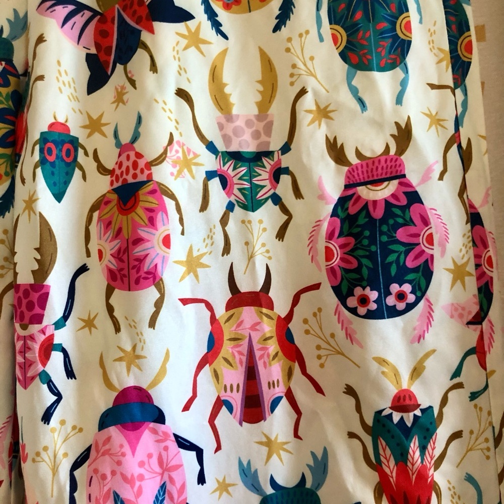 Boho Wide Leg Beetle Print Pants - Picture 2 of 5